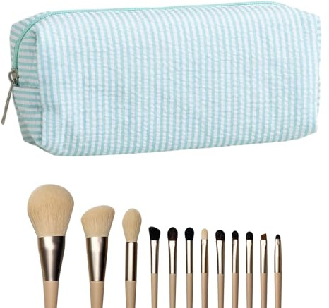 Tktouci Pencil Pouches | Seersucker Pencil Pouch Stationery Case,Portable Organizer School Supplies for Brushes Makeup Purse Daily Classroom Art Class Office Work Desk Home Birthday Preschool