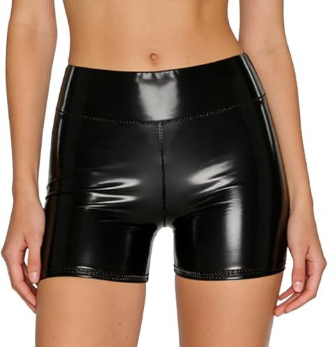 JEATHA Dam lack läder hotpants korta byxor booty glans shorts wetlook sexiga underkläder underkläder klubbkläder