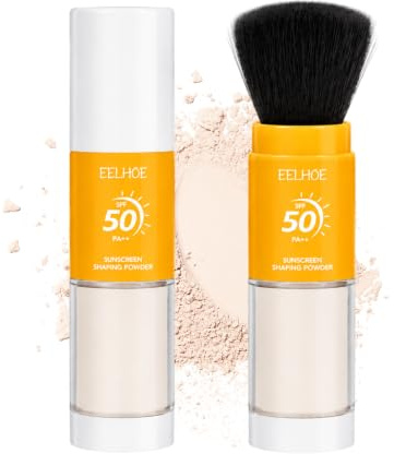 YFYWINSH Mineral Sunscreen Setting Powder SPF 50 PA ++ for Face & Scalp, Translúcido, Lasting Lightweight Breathable, Oil Control Natural Matte Finish, All Skin Light And Transpirable Face Powder (8g)
