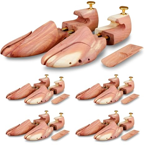 Langer & Messmer Hormas para zapatos de madera de cedro para hombre y mujer incluye calzador pequeño de madera de cedro perfecto para viajes, tamaño 34-50 el original! 5 pares 40/41