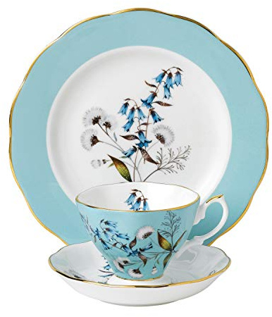 Royal Albert 109 100 Years 40017589 1950 Festival Tasse à thé, Soucoupe et Assiette de 20 cm, Lot de 3 pièces, Porcelaine Fine