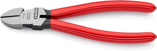 Knipex Pince coupante de côté noire atramentisée, gainées en plastique 160 mm (carte LS/blister) 70 01 160 SB