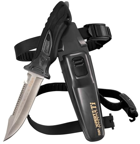 TUSA FK-940 X-Ppert II Titanium Dive Knife, Metallic Silver