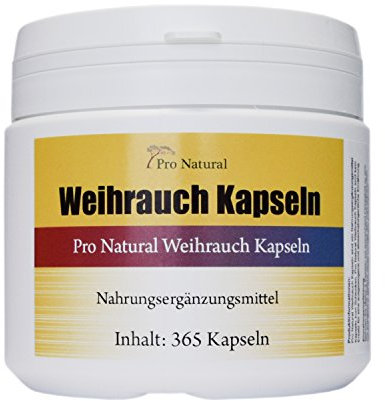 Weihrauch Kapseln hochdosiert 450mg - 365 Kapseln (vegetarisch), Boswellia von Pro Natural