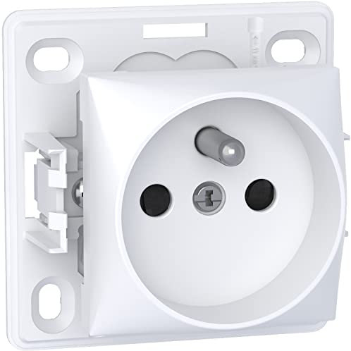 Schneider Electric - Alréa, prise de courant 2P + T, connexion rapide, blanc polaire - ALB61273P
