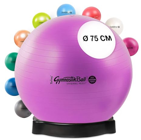 Pezzi - Pelota de gimnasia original Pezziball MAXAFE 42 cm con bandeja para pelota, pelota de asiento para terapia, deporte y oficina - Pelota de entrenamiento universal de Flexton Silpower®