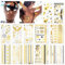 Konsait 12 feuilles Faux Tatouages éphémères Métalliques Brillants Tattoo Temporaire Doré Argentés Autocollants pour adultes femmes enfants