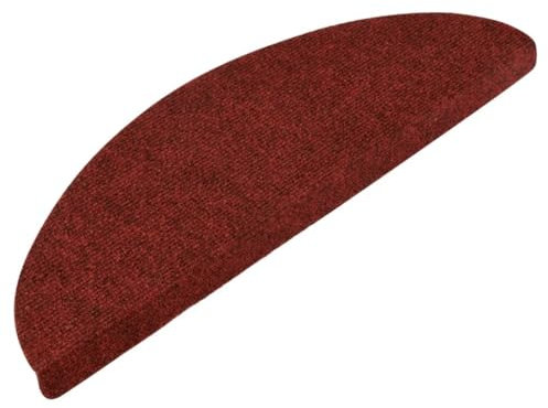 vidaXL Stufenmatten 15 STK., Treppenmatten für Treppenstufen, Treppenteppich Selbstklebend, Treppenstufenmatte Treppenschutz, 56x17x3cm Rot