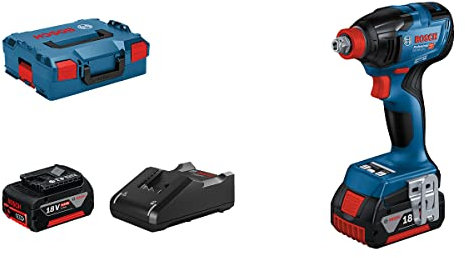 Bosch Professional 18V System Akku Drehschlagschrauber GDX 18V-210 C (max. Drehmoment 210 Nm, inkl. 2x Akku GBA 18V 5.0Ah, Schnellladegerät GAL 18V-40, L-BOXX)