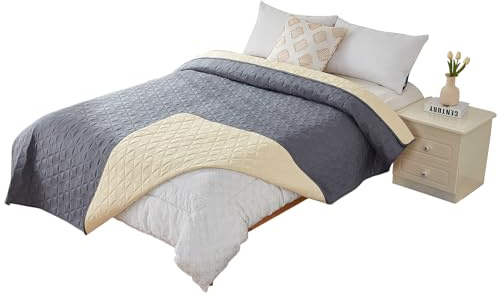 PETCUTE Mantas para Camas para Perros,Mantas Impermeables para Perros para Cama con Fondo Antideslizante,Lavable Funda para Cama de Perro,Protector de Muebles para Niños,Perro,Gris,210 * 260CM
