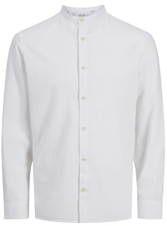JACK & JONES Jjesummer Band Ls Sn Chemise à Manches Longues pour Homme, Blanc., XXL