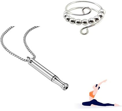 Atemkette Rauchentwöhnung Hilfsmittel Mit dem Ring,V2 Halskette Rauchfrei Original,Anti Rauchen Aufhören Necklace,Raucherentwöhnungspfeife,Rauchentwöhnung Atemhalskette Kette mit Widerstand,Meditation