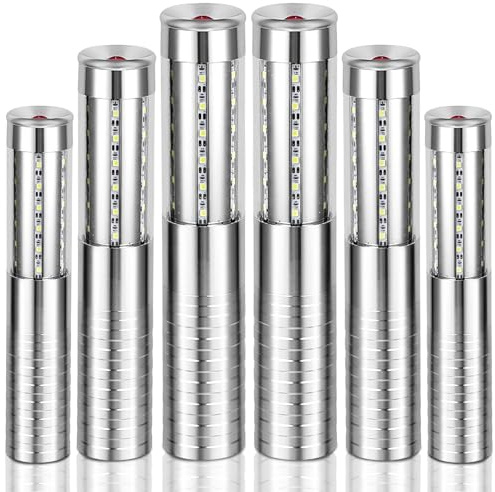 6 PCS LED Strobe Baton Light Led Bottle Service Lights Sparklers Champagne Bottle Handheld Light Topper for Nightclub Wedding Party Concert (Silver)