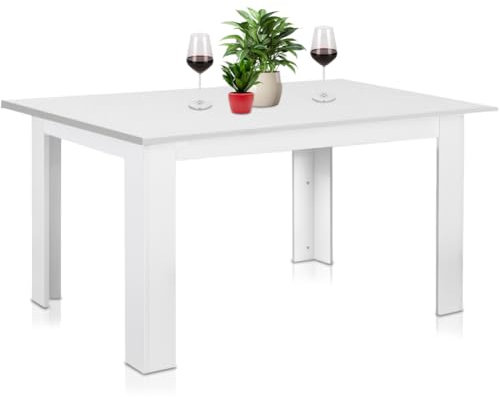 Shally Dogan Tavolo Allungabile Sala da pranzo Bianco da 90 x 60 cm a 120 x 60 cm, Design Moderno, Estensibile Salvaspazio, Ideale per Sala Pranzo, Soggiorno, Cucina, Arredamento Interno, (Bianco)