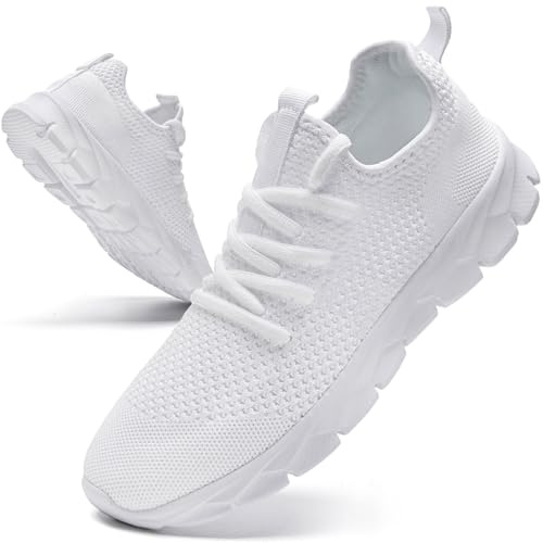 JUEQIBAA Scarpe Uomo Sneakers Leggero Tennis Scarpe Ginnastica Jogging Corsa Scarpe Sport Outdoor e Fitness in Palestra Sneakers Bianco Uomo Size 48