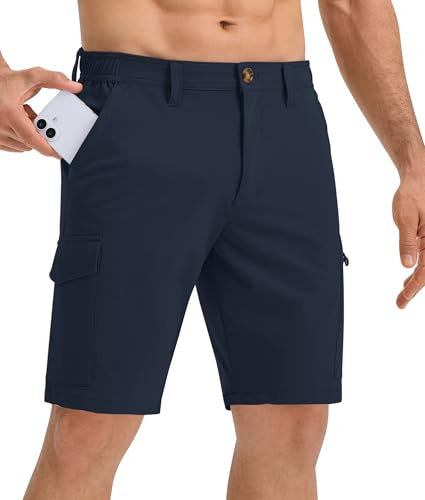 33 000 fot herrutomhusshorts med 6 fickor sommar vandringsshorts stretch, cargoshorts, bermudashorts, korta byxor, golfshorts, andas, capribyxor för vandring, cykling