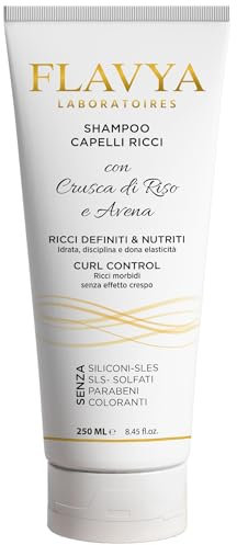 Shampoo per Capelli Ricci con Crusca di Riso e Avena – Idratante e Nutriente per ricci Definiti ed Elastici – Formula Delicata per Capelli Mossi e Ricci – 250ml
