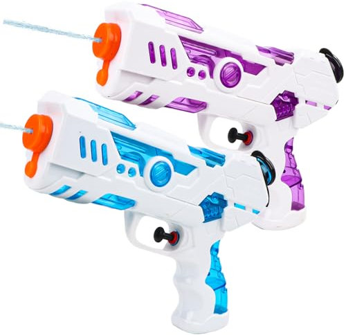Wasserpistole Spielzeug Klein, 2 Stück Wasserspritzpistole Set, Wasserpistole Erwachsene Kinder, Wasser Spritzpistole Kunststoff, Wasser Blaster Toys, für Sommer Schwimmbad Pool Outdoor Wasser Kampf