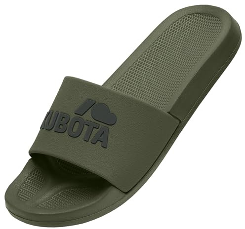 Kubota Ciabatte per Piscina e Spiaggia Uomo – Sandali da bagno – Ciabatte Antiscivolo – Ciabatte da Doccia - Verde Khaki 43