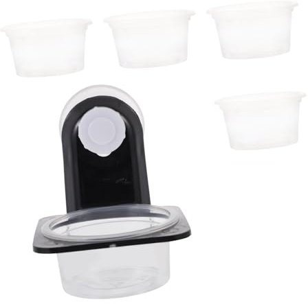 ibasenice Mangeoire pour Reptile Ventouse Noire en Plastique Léger, Design à Gobelet Unique, Résistante et Facile à Fixer pour Terrarium d'animaux Exotiques