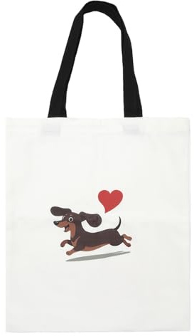 Borsa in tela da donna, colore bianco, 40 x 35 cm, per gli amanti degli animali, viaggi, vita quotidiana