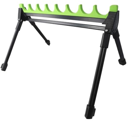 Supporto telescopico a 2 sezioni per canna da pesca con 4 gambe e 8 rig, kit di supporto portatile in lega di zinco per pesca alla carpa e pesca alla carpa, con custodia