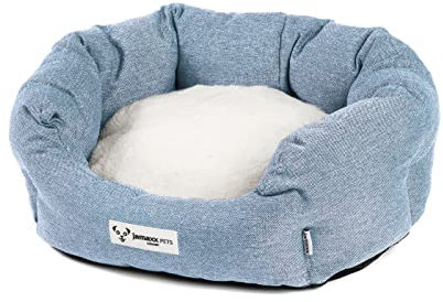 JAMAXX Hunde-Körbchen Bequem Weich, Wendekissen Waschbar Hundekorb Hundebett mit Komfort-Polsterung PDB2089 (S) 50x40 Light-Blue