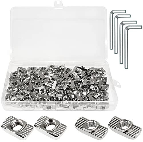 104Pz T-scanalatura testa a martello Dado in nickel M6 M8 T-Nut Dado al Carbonio Nichelato con 4 Chiavi Esagonale per 4040 Profilo in Alluminio