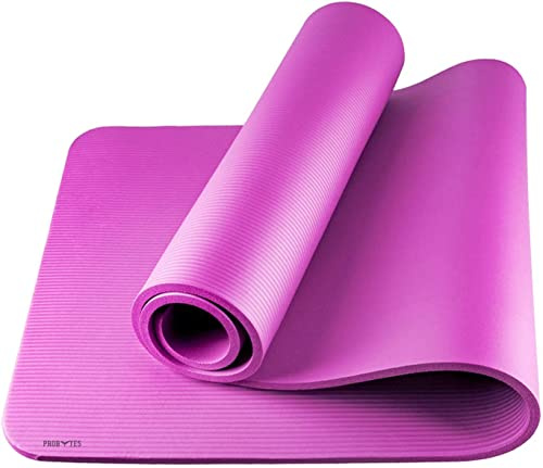 NBR Tapis d'exercice de yoga antidérapant pour pilates, exercice, aérobic, gymnastique, exercices à domicile, entraînement, fitness, camping, gym - 183 cm x 61 cm (rose)