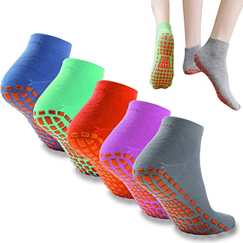 Rutschfeste Socken, 5 Paar Frauen und Männer yoga socken, Pilates-Socken, für Yoga, Pilates, Ballet, Aerobic und Fitness-Training