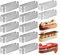 Tiamu 12Pcs Ovale Tartelettformen Backform, Perforierte Tortenringe für Backen, Ovale Dessertringe Mousse Ring, Klein Kuchenform und Speiseringe mit Löchern, DIY Französische Obst Kuchenring