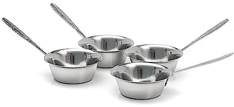 Cocotte Mini-Kokotte mit Griff, Edelstahl, 8,9 cm, ofenfest, 95 ml, 4 Stück OFXDD