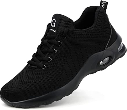 IYVW C9192 A Chaussure de Securité Montante Legere Chaussures de Travail Embout de Protection en Acier Bottes de Sécurité Imperméable Chaussure Protection Baskets Chantier noir 50 EU