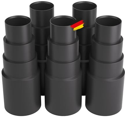 BAUHELD® Accesorio para manguera de aspiradora [fabricado en Alemania] – Adaptador para boquilla de aspiradora de goma PVC estable [5 unidades] – Apto para Makita Bosch, Kärcher Einhell Festool