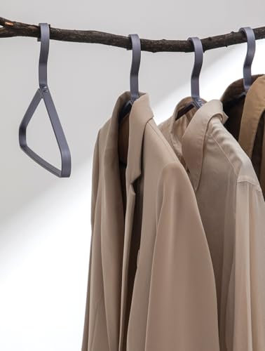 Premium Titangrau Matte Aluminium Kleiderbügel 6-Pack, 45cm Extra Smooth & Durable Metall Hemd Kleiderbügel, Aluminium Legierung, Kleidung Unterstützung