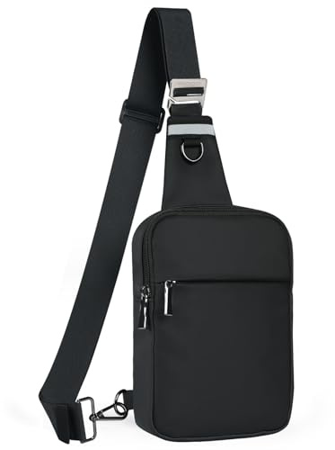 Tibroni Sling Bag Sac à bandoulière pour homme et femme avec blocage RFID, petit sac à bandoulière, convient pour les épaules gauche et droite