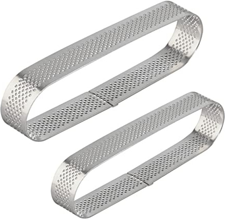 PRETYZOOM 2pcs Oval Cake Mold Cheese Cake Pans Stainless Steel Tiramisu Cutter Tartlet Mould for Desserts Mousse Mould Dish Quiche Baking