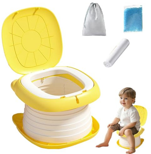 Faltbares Reisetöpfchen – kompakter Kinder-Toilettensitz, tragbarer Töpfchentrainingsstuhl, faltbarer Reise-Kinder-Töpfchensitz, leichter -Töpfchensitz, wiederverwendbarer Töpfchenstuhl für