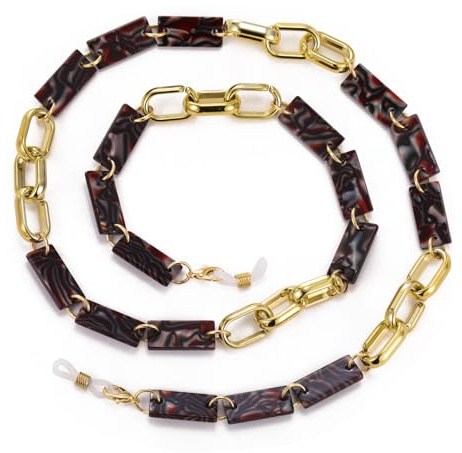 Dreamtimes Acrylique Eyeglass Chain Réglable léger Eyewear Retainer pour les femmes hommes couleur variété Sunglass Chain (Noir)