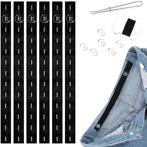 Sorcristy 6-pack jeans knapp midja åtdragare justerare åtdragare lämplig för lösa byxor kvinnor män barn, byxor knappförlängare