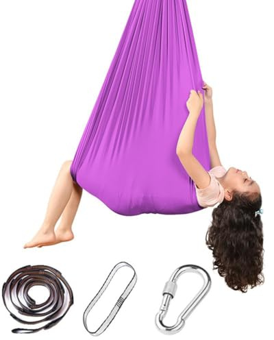 Amaca per Yoga Aereo in Seta Elastica, Altalena Pesante per Yoga, Fitness E Terapia di Inversione, per Uso Interno, capacità di 220 Lb C 280 * 150