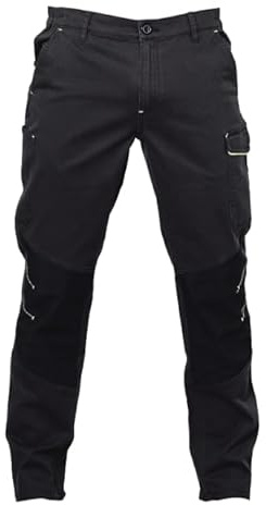 Generico JRC Pantalone Zurigo Tech Pantaloni Uomo da Lavoro multitasce Elasticizzato (IT, Testo, L, Regular, Regular, Black)