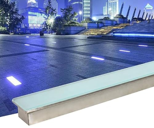 Luci da Terra a LED per Esterni,luci da Incasso per Esterni-Faretto da Incasso a Pavimento Impermeabile IP67,Lampada da Parete da Incasso a Striscia Lunga a Bassa Tensione CC 24V (Bianco Caldo,1