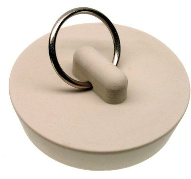 DANCO Drain-Protecing, Stain-Proof, Carded Rubber Drain Stopper, White, 1-5/8-Inch, 1-Pack (80228)