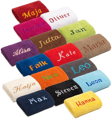AR Line Besticken Sie mit Namen Saunatuch XXL/Saunalaken/Strandtuch/Badetuch 100x200 cm oder mit Wunschtext Bestickt, in Farbe: Türkis