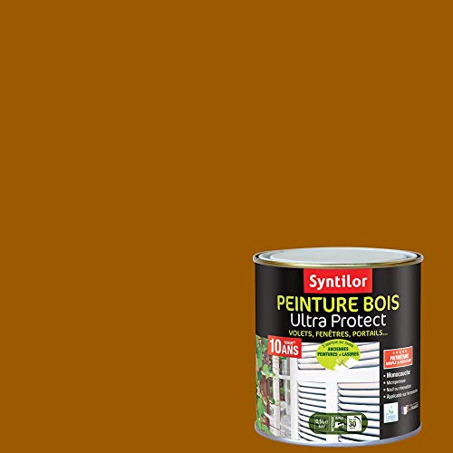 Syntilor - Peinture Bois Ultra Protect Châtaignier Satiné RAL 8003 0,5L