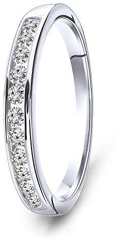 MIORE Anello da donna in oro bianco 14 carati 585 con diamanti da 0,33 ct