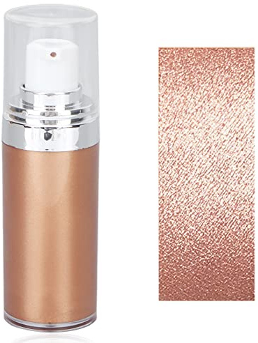Bodylotion Glitzer, Glitzernde Körper Make up Flüssigcreme, Feuchtigkeitsspendende Glänzende Gesichts Haut Highlighter Lotion, Schimmernde Körperlotion mit Leuchtenden Pigmenten(#2 Rose Gold)