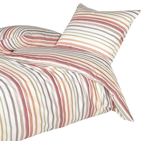 Janine Bettwäsche 135x200cm + 80x80cm Davos - weicher Bettbezug aus Feinbiber - mit Reißverschluss - 100% Baumwolle - Öko-Tex - Siena Oliv