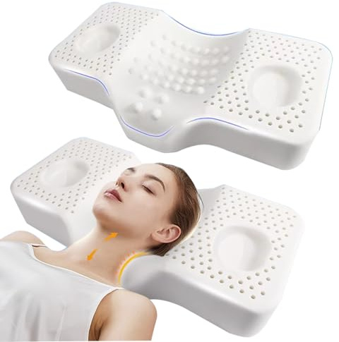 Cuscino in lattice naturale al 100% di alta qualità, cuscino a emulsione di memoria, cuscino ortopedico per il contorno cervicale, cuscino ortopedico per dormire sul lato posteriore dello stomaco